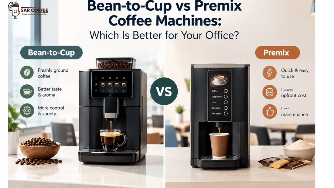 Bean-to-Cup vs Premix Coffee Machines: Which Is Better for Your Office? - SAR Coffee